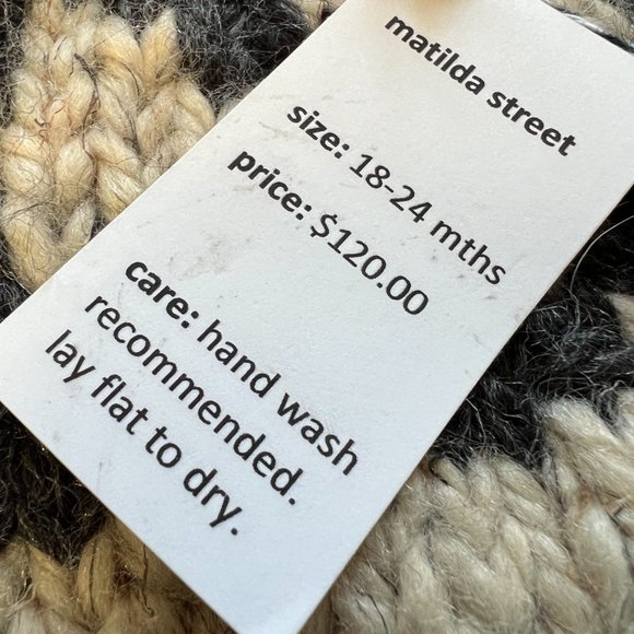 Matilda Street Handmade Knit Toddler Sweater - Picture 4 of 5